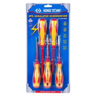 KING TONY Набор отверток, диэлектрические, 5 предметов KING TONY Набор отверток, диэлектрические, 5 предметов