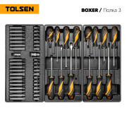 Набор инструментов "BOXER" для тележки, 12 ложементов, 157 предметов TOLSEN TT85415-157