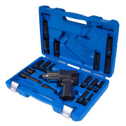 KING TONY Гайковерт пневматический ударный 1/2", 881 Нм, с комплектом головок, 19 предметов