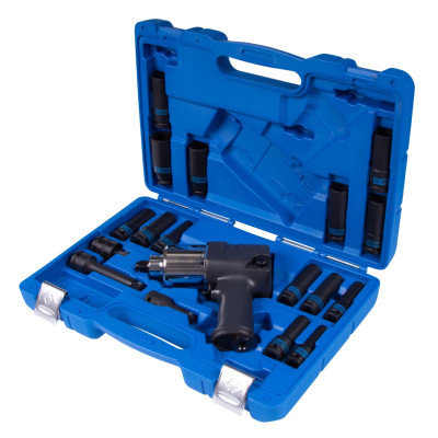 KING TONY Гайковерт пневматический ударный 1/2", 881 Нм, с комплектом головок, 19 предметов KING TONY Гайковерт пневматический ударный 1/2", 881 Нм, с комплектом головок, 19 предметов