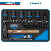 Набор инструментов "ACTION" в красной тележке, 327 предметов KING TONY 934-327MRV