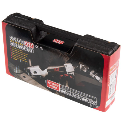 MIGHTY SEVEN Пневмолобзик 10 мм ход полотна, 9000 ход/мин, с набором принадлежностей, 22 предмета MIGHTY SEVEN Пневмолобзик 10 мм ход полотна, 9000 ход/мин, с набором принадлежностей, 22 предмета