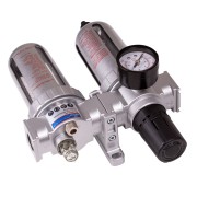 KING TONY Фильтр влагоотделитель с редуктором и лубрикатор 3/8", с манометром