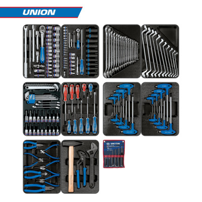 Набор инструментов "UNION" для тележки, 10 ложементов, 173 предмета KING TONY 932-000MRD-MT Набор инструментов "UNION" для тележки, 10 ложементов, 173 предмета KING TONY 932-000MRD-MT