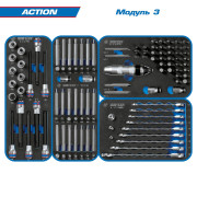 Набор инструментов "ACTION" в красной тележке, 327 предметов KING TONY 934-327MRV