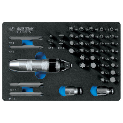 Набор вставок (бит) и ударная отвертка, ложемент, 43 предмета KING TONY 9-4143FRV Набор вставок (бит) и ударная отвертка, ложемент, 43 предмета KING TONY 9-4143FRV