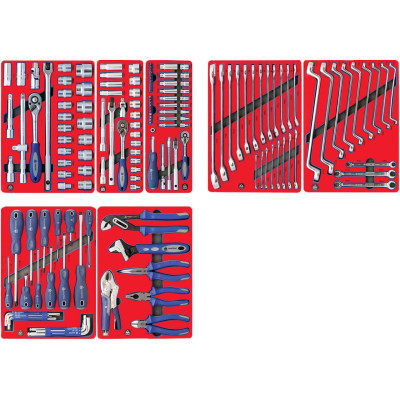 Набор инструментов "СТАРТ" для тележки, 7 ложементов, 161 предмет МАСТАК 5-00161 Набор инструментов "СТАРТ" для тележки, 7 ложементов, 161 предмет МАСТАК 5-00161
