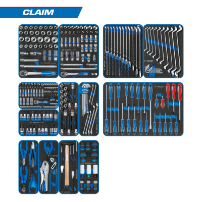 Набор инструментов "CLAIM" для тележки, 13 ложементов, 286 предметов KING TONY 934-286MRVD Набор инструментов "CLAIM" для тележки, 13 ложементов, 286 предметов KING TONY 934-286MRVD