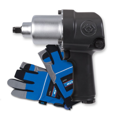 KING TONY Гайковерт пневматический ударный 1/2", 678 Нм, в комплекте перчатки антивибрационные KING TONY Гайковерт пневматический ударный 1/2", 678 Нм, в комплекте перчатки антивибрационные