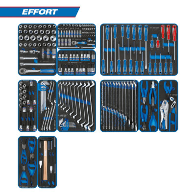 Набор инструментов "EFFORT" для тележки, 12 ложементов, 235 предметов KING TONY 934-235MRVD Набор инструментов "EFFORT" для тележки, 12 ложементов, 235 предметов KING TONY 934-235MRVD