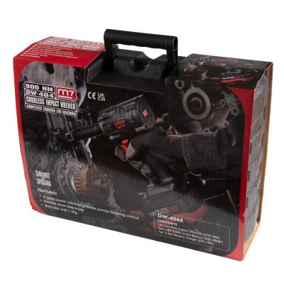 MIGHTY SEVEN Гайковерт аккумуляторный ударный 1/2", 900 Нм, 18 В, укороченный, 4 предмета, кейс MIGHTY SEVEN Гайковерт аккумуляторный ударный 1/2", 900 Нм, 18 В, укороченный, 4 предмета, кейс