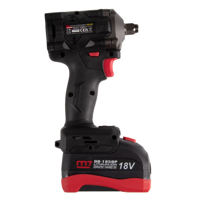 MIGHTY SEVEN Гайковерт аккумуляторный ударный 1/2", 900 Нм, 18 В, укороченный, 4 предмета, кейс MIGHTY SEVEN Гайковерт аккумуляторный ударный 1/2", 900 Нм, 18 В, укороченный, 4 предмета, кейс