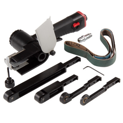 MIGHTY SEVEN Пневматическая ленточная шлифовальная машина, 16 000 об/мин, 4 насадки, кейс MIGHTY SEVEN Пневматическая ленточная шлифовальная машина, 16 000 об/мин, 4 насадки, кейс