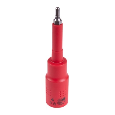 KING TONY Насадка (бита) торцевая диэлектрическая 1/2", HEX, 4 мм, L = 120 мм KING TONY Насадка (бита) торцевая диэлектрическая 1/2", HEX, 4 мм, L = 120 мм