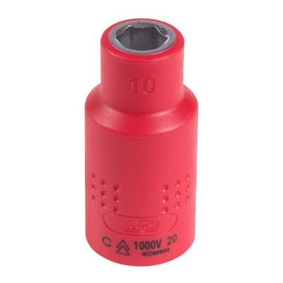 KING TONY Головка торцевая диэлектрическая шестигранная 1/2", 10 мм KING TONY Головка торцевая диэлектрическая шестигранная 1/2", 10 мм