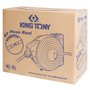 KING TONY Шланг пневматический на автоматической катушке 8х12 мм, 10 м, полиуретановый, резьба 1/4"