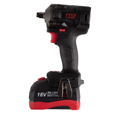 MIGHTY SEVEN Гайковерт аккумуляторный ударный 1/2", 900 Нм, 18 В, укороченный, 4 предмета, кейс MIGHTY SEVEN Гайковерт аккумуляторный ударный 1/2", 900 Нм, 18 В, укороченный, 4 предмета, кейс