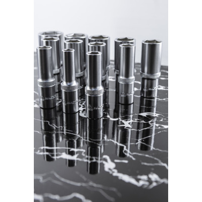 Набор глубоких головок 1/2”, шестигранные, ложемент, 12 предметов МАСТАК 5-014012 Набор глубоких головок 1/2”, шестигранные, ложемент, 12 предметов МАСТАК 5-014012