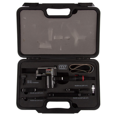 MIGHTY SEVEN Пневматическая ленточная шлифовальная машина, 16 000 об/мин, 4 насадки, кейс MIGHTY SEVEN Пневматическая ленточная шлифовальная машина, 16 000 об/мин, 4 насадки, кейс