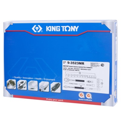 Набор торцевых головок 3/8" с принадлежностями, ложемент, 23 предмета KING TONY 9-3523MR Набор торцевых головок 3/8" с принадлежностями, ложемент, 23 предмета KING TONY 9-3523MR