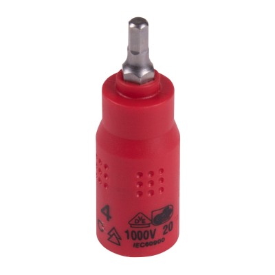 KING TONY Насадка (бита) торцевая диэлектрическая 1/4", HEX, 4 мм, L = 54 мм KING TONY Насадка (бита) торцевая диэлектрическая 1/4", HEX, 4 мм, L = 54 мм