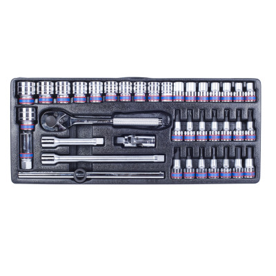 KING TONY Набор инструментов универсальный, выдвижной ящик, 69 предметов KING TONY Набор инструментов универсальный, выдвижной ящик, 69 предметов