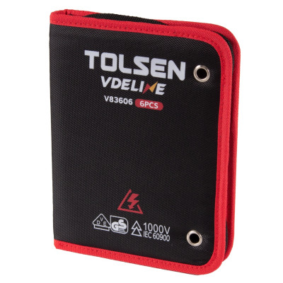 TOLSEN Набор инструментов диэлектрических, 6 предметов, в футляре на молнии TOLSEN Набор инструментов диэлектрических, 6 предметов, в футляре на молнии