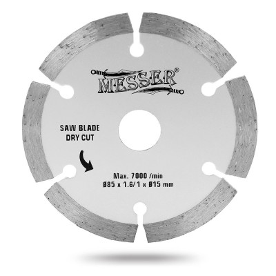 Диск 85х15х1,6х1 мм алмазный для циркулярной мини-пилы MESSER М200 (макс 7000 об/мин, сухой рез) Диск 85х15х1,6х1 мм алмазный для циркулярной мини-пилы MESSER М200 (макс 7000 об/мин, сухой рез)