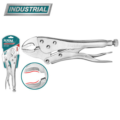 Зажим с фиксатором 180 мм TOTAL изогнутые губки THT190703 Зажим с фиксатором 180 мм TOTAL изогнутые губки THT190703