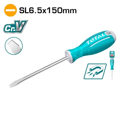 Отвертка шлицевая SL6,5 150мм TOTAL TSDRSSL6150 Отвертка шлицевая SL6,5 150мм TOTAL TSDRSSL6150