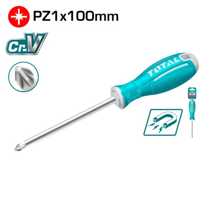 Oтвертка крестовая PZ1 100мм TOTAL TSDRSPZ1100 Oтвертка крестовая PZ1 100мм TOTAL TSDRSPZ1100