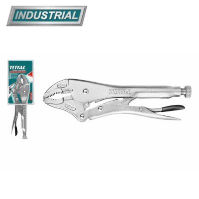 Зажим с фиксатором 250 мм TOTAL изогнутые губки THT191001 Зажим с фиксатором 250 мм TOTAL изогнутые губки THT191001