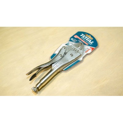 Зажим с фиксатором 250 мм TOTAL изогнутые губки THT191001 Зажим с фиксатором 250 мм TOTAL изогнутые губки THT191001