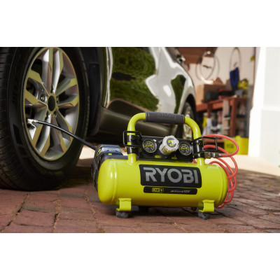 ONE + / Компрессор безмасляный коаксиальный аккумуляторный RYOBI R18AC-0 (без батареи) ONE + / Компрессор безмасляный коаксиальный аккумуляторный RYOBI R18AC-0 (без батареи)