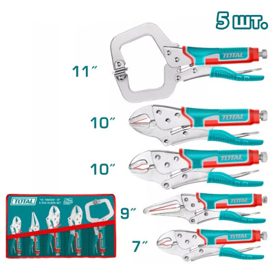 Набор быстрозажимных струбцин TOTAL TOS23091 (5 предметов) Набор быстрозажимных струбцин TOTAL TOS23091 (5 предметов)