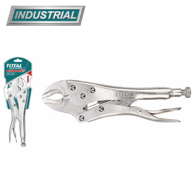 Зажим с фиксатором 250 мм TOTAL изогнутые губки THT191003 Зажим с фиксатором 250 мм TOTAL изогнутые губки THT191003