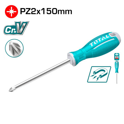 Oтвертка крестовая PZ2 150мм TOTAL TSDRSPZ2150 Oтвертка крестовая PZ2 150мм TOTAL TSDRSPZ2150