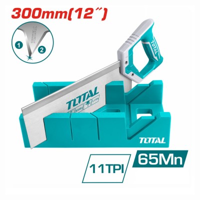 Стусло 300х140х80 мм и ножовка 300 мм TOTAL THTK591262 Стусло 300х140х80 мм и ножовка 300 мм TOTAL THTK591262