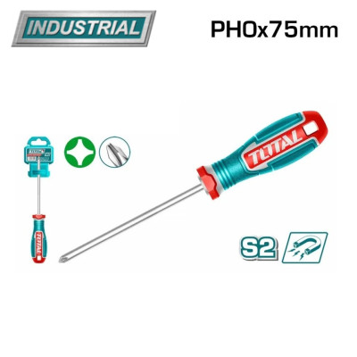Крестовая отвертка PH0x75мм TOTAL TSDPH0075 Крестовая отвертка PH0x75мм TOTAL TSDPH0075