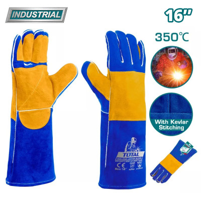 Перчатки сварочные замшевые 16 " TOTAL TSP15216 Перчатки сварочные замшевые 16 " TOTAL TSP15216