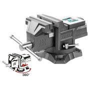 Тиски слесарные поворотные 5 " 150 мм, с наковальней TOTAL THT6166