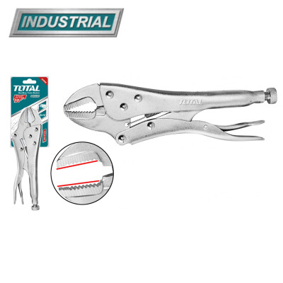 Зажим с фиксатором 250 мм TOTAL прямые губки THT191005 Зажим с фиксатором 250 мм TOTAL прямые губки THT191005