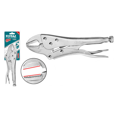 Зажим с фиксатором 250 мм TOTAL прямые губки THT191005 Зажим с фиксатором 250 мм TOTAL прямые губки THT191005