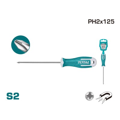 Отвертка крестовая PH2 125 мм TOTAL THT26PH2125 Отвертка крестовая PH2 125 мм TOTAL THT26PH2125