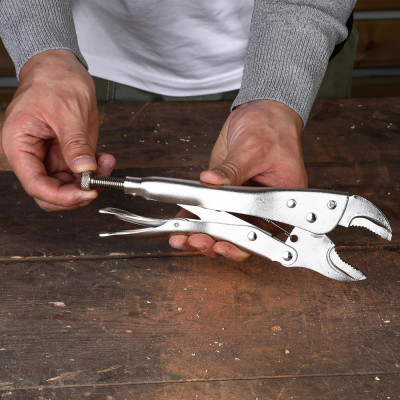 Зажим с фиксатором 220 мм изогнутые губки DEKO HT38 Зажим с фиксатором 220 мм изогнутые губки DEKO HT38