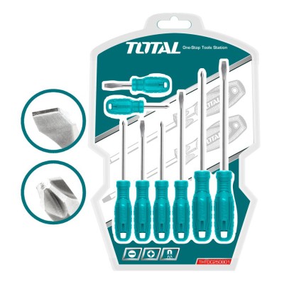 Набор отверток TOTAL THTDC250801 (8 шт) Набор отверток TOTAL THTDC250801 (8 шт)
