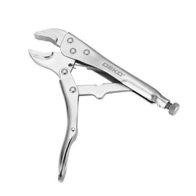 Зажим с фиксатором 220 мм изогнутые губки DEKO HT38 Зажим с фиксатором 220 мм изогнутые губки DEKO HT38