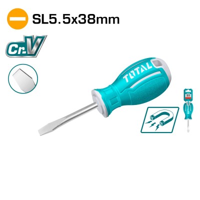 Отвертка шлицевая SL5,5 38мм TOTAL TSDRSSL5038 Отвертка шлицевая SL5,5 38мм TOTAL TSDRSSL5038