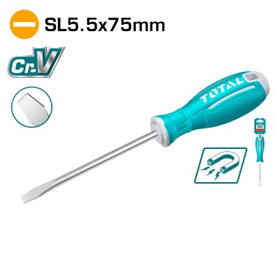 Отвертка шлицевая SL5,5 75мм TOTAL TSDRSSL5075 Отвертка шлицевая SL5,5 75мм TOTAL TSDRSSL5075