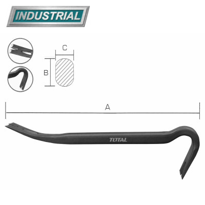 Лом-гвоздодер 350 мм TOTAL THT431142 Лом-гвоздодер 350 мм TOTAL THT431142